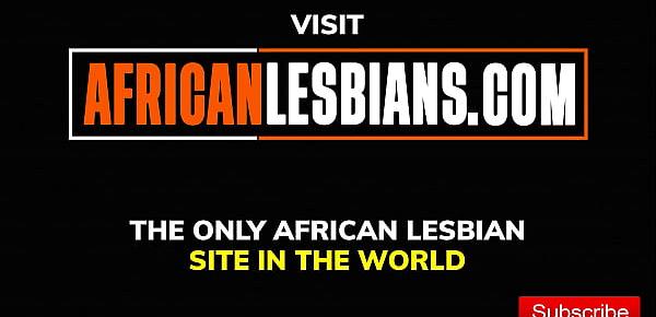  Black lesbians in fishnet lingerie licking pussy